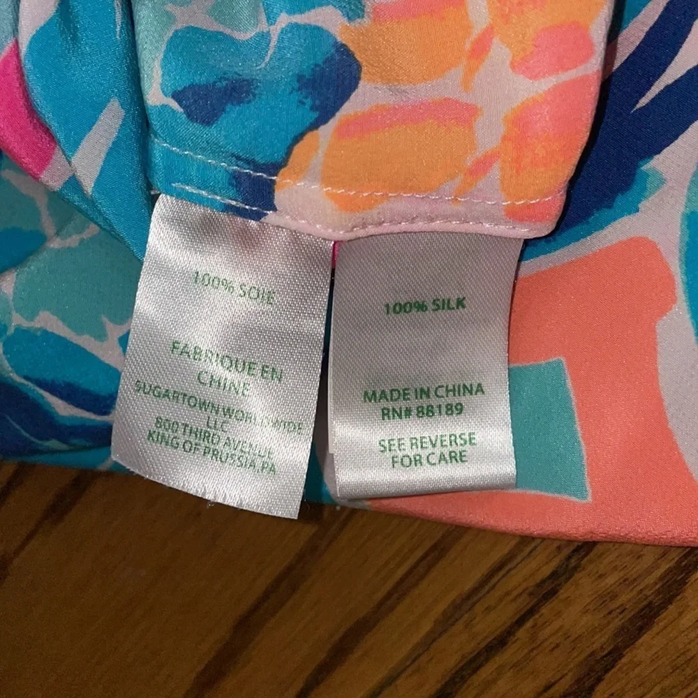 EUC Lilly Pulitzer Alyssa silk top Goombay Smash M